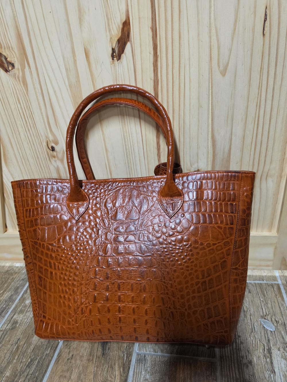 Genuine Ameican Alligator Leather Tote Bag New Unused - Picture 6 of 12